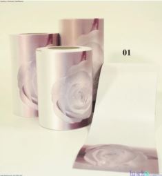 Kranzschleifenband Weisse Rose, Micro-Dry-Druck