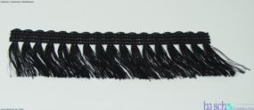 Haarfranse schwarz , B=40mm, L=25m
